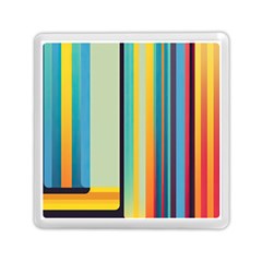 Colorful Rainbow Striped Pattern Stripes Background Memory Card Reader (square)