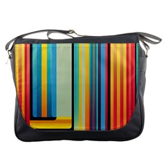 Colorful Rainbow Striped Pattern Stripes Background Messenger Bag