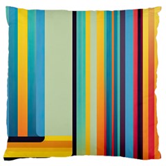 Colorful Rainbow Striped Pattern Stripes Background Large Cushion Case (two Sides)