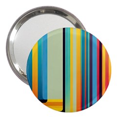 Colorful Rainbow Striped Pattern Stripes Background 3  Handbag Mirrors