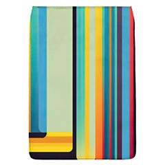 Colorful Rainbow Striped Pattern Stripes Background Removable Flap Cover (l)