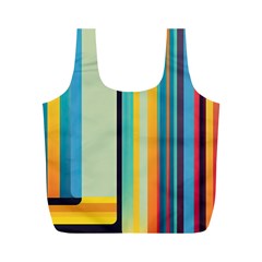 Colorful Rainbow Striped Pattern Stripes Background Full Print Recycle Bag (m)