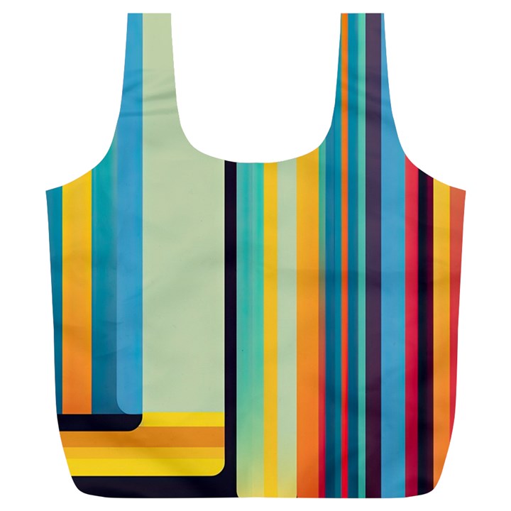 Colorful Rainbow Striped Pattern Stripes Background Full Print Recycle Bag (XL)