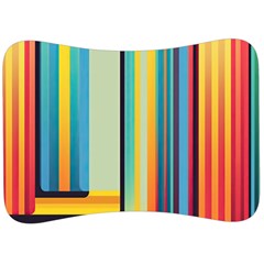 Colorful Rainbow Striped Pattern Stripes Background Velour Seat Head Rest Cushion