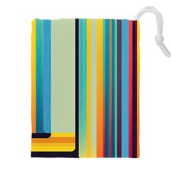 Colorful Rainbow Striped Pattern Stripes Background Drawstring Pouch (5xl)