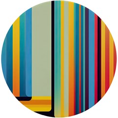 Colorful Rainbow Striped Pattern Stripes Background Uv Print Round Tile Coaster