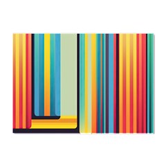 Colorful Rainbow Striped Pattern Stripes Background Crystal Sticker (a4)