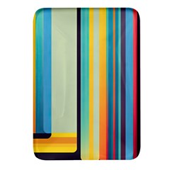 Colorful Rainbow Striped Pattern Stripes Background Rectangular Glass Fridge Magnet (4 Pack)