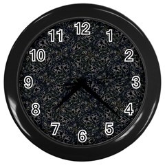 Midnight Blossom Elegance Black Backgrond Wall Clock (black) by dflcprintsclothing