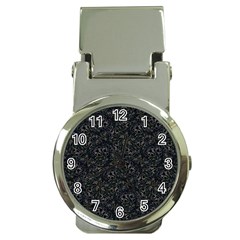 Midnight Blossom Elegance Black Backgrond Money Clip Watches by dflcprintsclothing