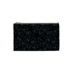 Midnight Blossom Elegance Black Backgrond Cosmetic Bag (small) by dflcprintsclothing