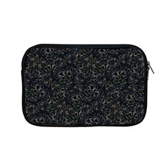 Midnight Blossom Elegance Black Backgrond Apple Macbook Pro 13  Zipper Case
