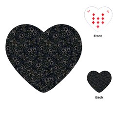 Midnight Blossom Elegance Black Backgrond Playing Cards Single Design (heart) by dflcprintsclothing