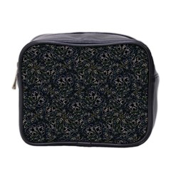 Midnight Blossom Elegance Black Backgrond Mini Toiletries Bag (two Sides)