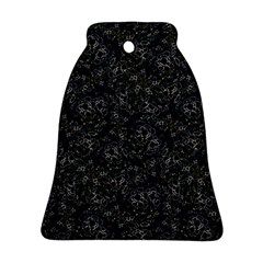 Midnight Blossom Elegance Black Backgrond Ornament (bell) by dflcprintsclothing
