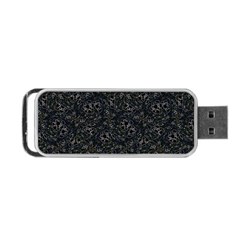 Midnight Blossom Elegance Black Backgrond Portable Usb Flash (one Side) by dflcprintsclothing