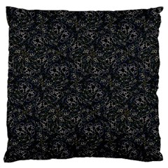 Midnight Blossom Elegance Black Backgrond Large Premium Plush Fleece Cushion Case (two Sides)