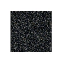 Midnight Blossom Elegance Black Backgrond Satin Bandana Scarf 22  X 22  by dflcprintsclothing