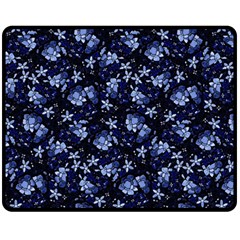 Stylized Floral Intricate Pattern Design Black Backgrond Fleece Blanket (medium)