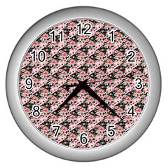 Pink Roses 02 Pink Roses 01 Wall Clock (silver)