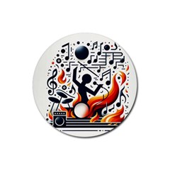 Abstract Drummer Rubber Coaster (round)