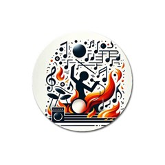 Abstract Drummer Magnet 3  (round) by RiverRootz