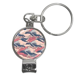 Waves Ocean Sea Water Pattern Rough Seas Digital Art Nature Nautical Nail Clippers Key Chain