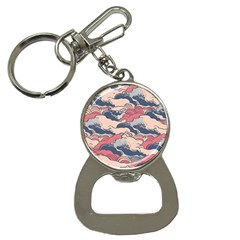 Waves Ocean Sea Water Pattern Rough Seas Digital Art Nature Nautical Bottle Opener Key Chain