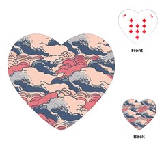 Waves Ocean Sea Water Pattern Rough Seas Digital Art Nature Nautical Playing Cards Single Design (heart)