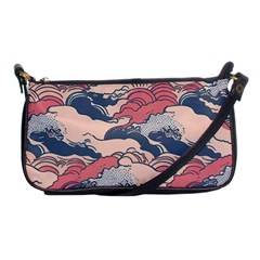 Waves Ocean Sea Water Pattern Rough Seas Digital Art Nature Nautical Shoulder Clutch Bag by Bedest