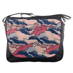 Waves Ocean Sea Water Pattern Rough Seas Digital Art Nature Nautical Messenger Bag