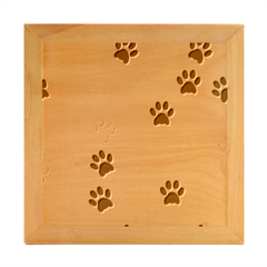 Pawprints Paw Prints Paw Animal Wood Photo Frame Cube