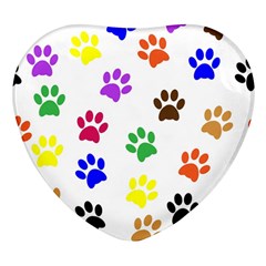 Pawprints Paw Prints Paw Animal Heart Glass Fridge Magnet (4 Pack)