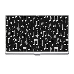 Chalk Music Notes Signs Seamless Pattern Business Card Holder