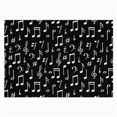 Chalk Music Notes Signs Seamless Pattern Large Glasses Cloth