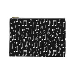 Chalk Music Notes Signs Seamless Pattern Cosmetic Bag (large)