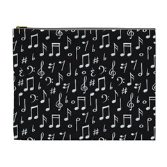 Chalk Music Notes Signs Seamless Pattern Cosmetic Bag (xl)