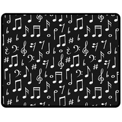 Chalk Music Notes Signs Seamless Pattern Fleece Blanket (medium)