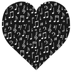 Chalk Music Notes Signs Seamless Pattern Wooden Puzzle Heart