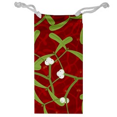 Mistletoe Christmas Texture Advent Jewelry Bag