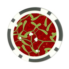 Mistletoe Christmas Texture Advent Poker Chip Card Guard