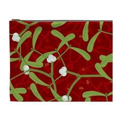 Mistletoe Christmas Texture Advent Cosmetic Bag (xl)