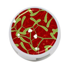 Mistletoe Christmas Texture Advent 4-port Usb Hub (one Side)