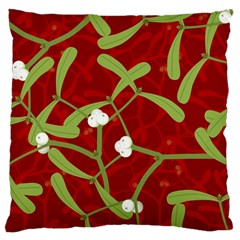 Mistletoe Christmas Texture Advent Large Premium Plush Fleece Cushion Case (one Side)