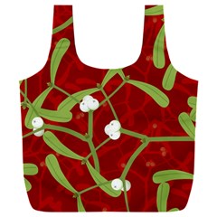 Mistletoe Christmas Texture Advent Full Print Recycle Bag (xxxl)