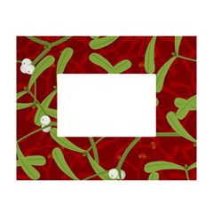 Mistletoe Christmas Texture Advent White Tabletop Photo Frame 4 x6 