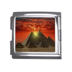 Pyramids Egypt Monument Landmark Sunrise Sunset Egyptian Mega Link Italian Charm (18mm)