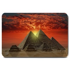 Pyramids Egypt Monument Landmark Sunrise Sunset Egyptian Large Doormat by Proyonanggan