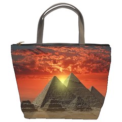 Pyramids Egypt Monument Landmark Sunrise Sunset Egyptian Bucket Bag