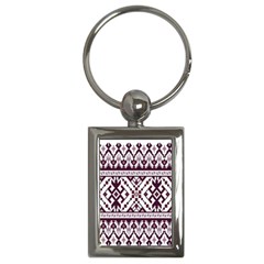 Illustration Ukrainian Folk Seamless Pattern Ornament Key Chain (rectangle) by Proyonanggan